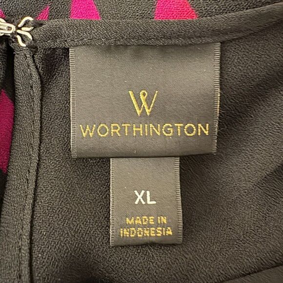 Worthington Polyester Blouse Size XL Bright Color - Picture 4 of 7